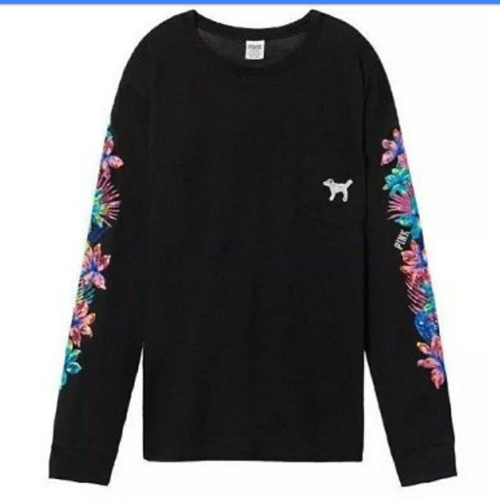 Victoria's Secret Bling PINK Campus LS tee
